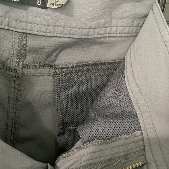 Prana Hiking Dark Gray Adjustable Capris Size 8 - Picture 5 of 9